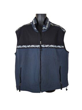 Copper River Kodiak Fleece Vest Mens 2XL Alaska Fish Black Blue